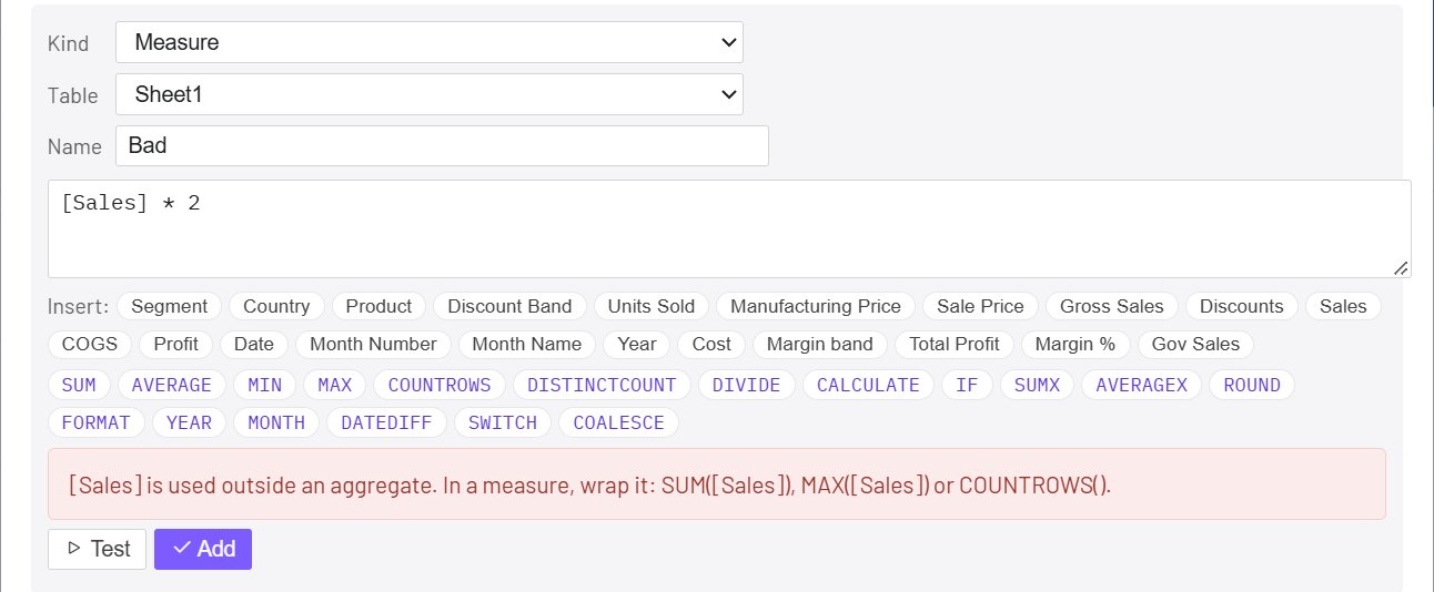 The editor refusing a measure that uses a column outside an aggregate