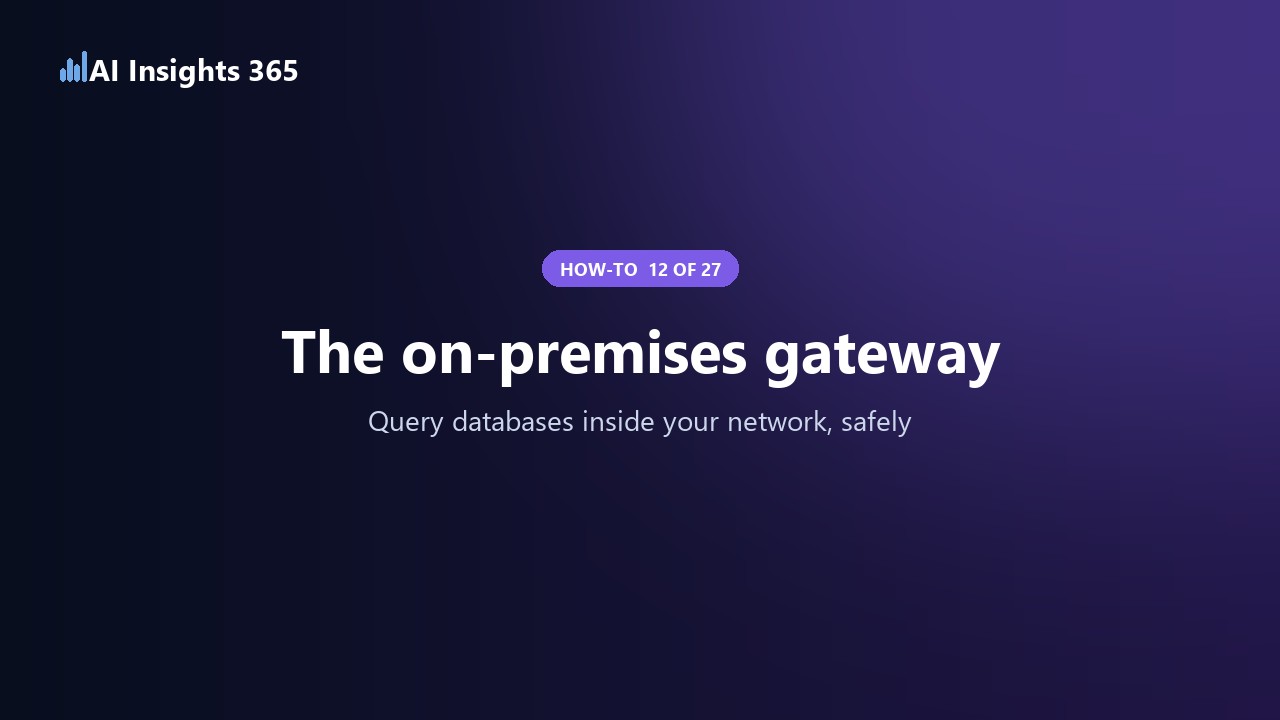How to set up the on-premises gateway