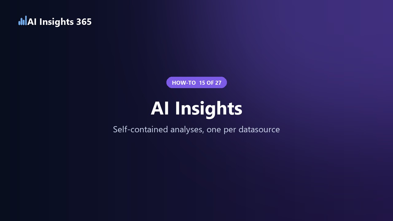 What AI Insights are and how to start one