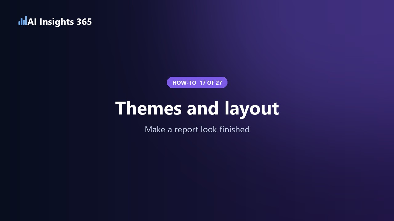 How to style a report: themes and layout