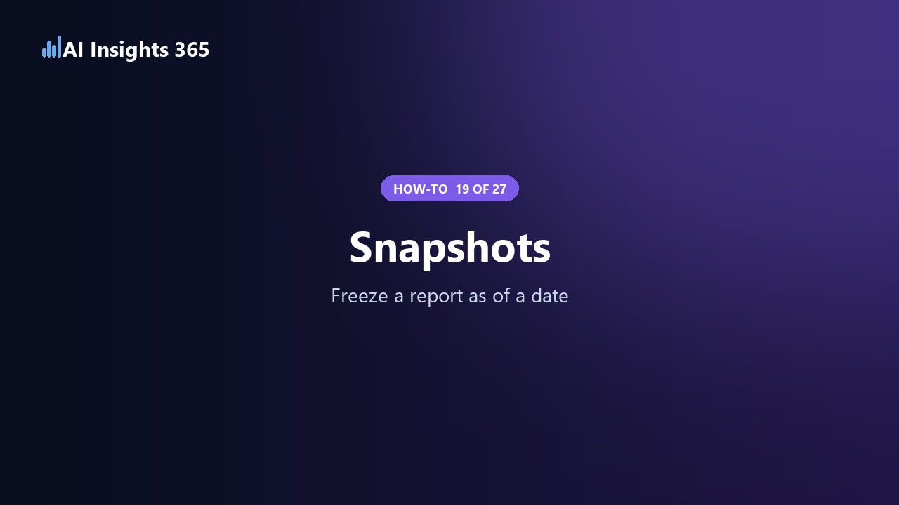 How to keep report snapshots
