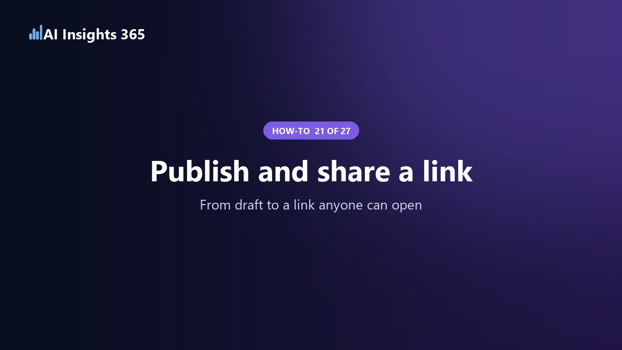 How to publish and share a report link