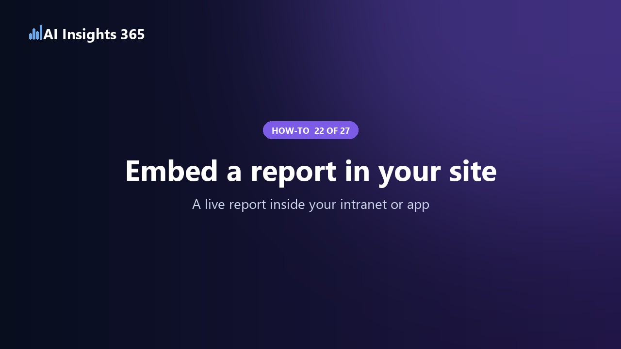 How to embed a report in your website