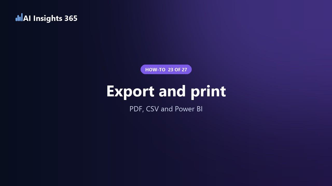 How to export and print a report