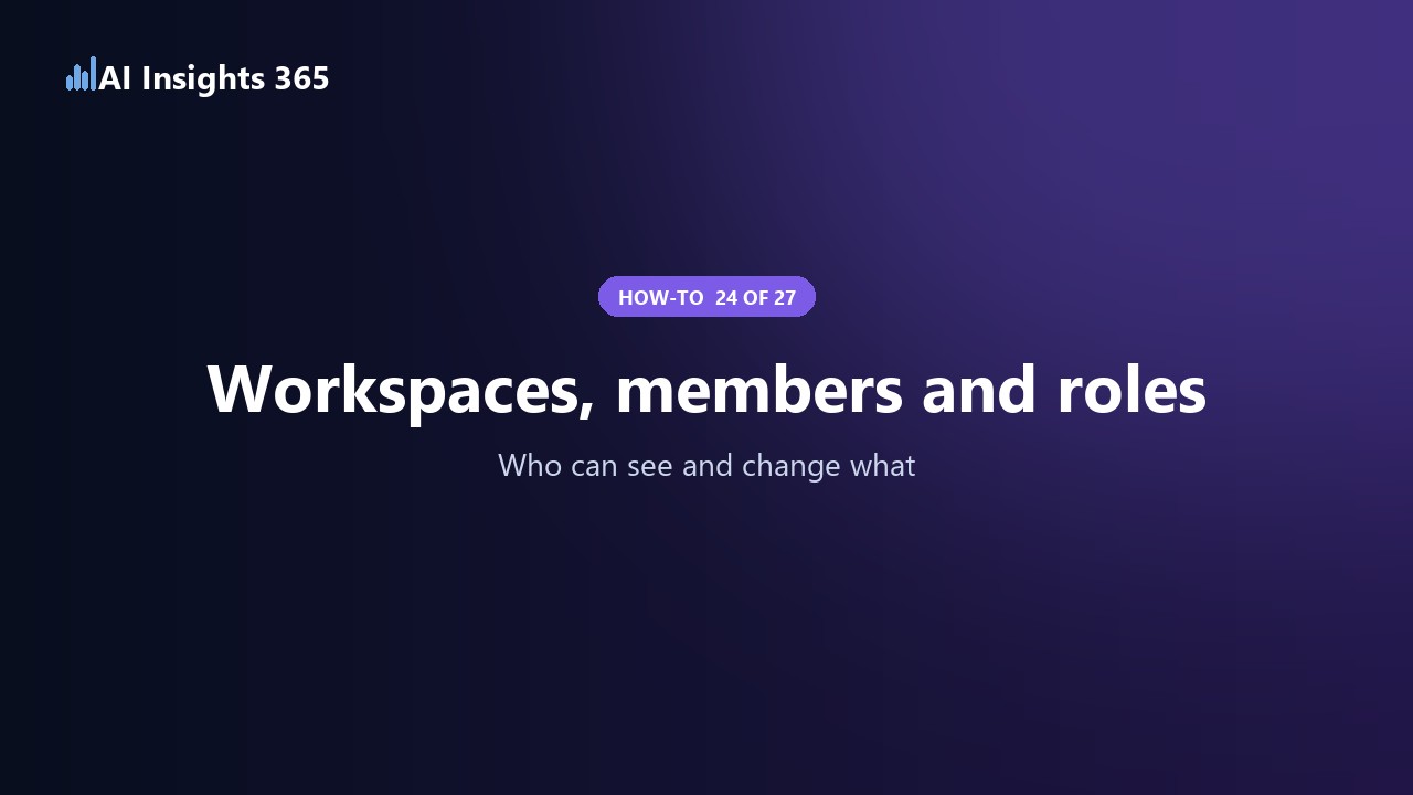 How to manage workspaces, members and roles