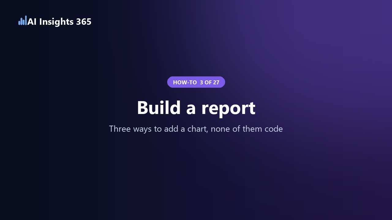 How to build a report without code