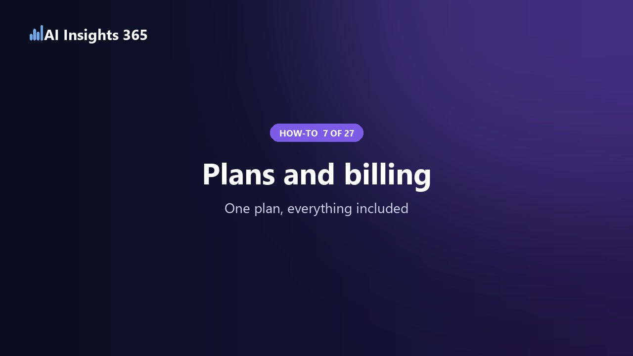 Plans and billing explained